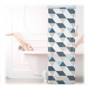 Store de baignoire, 60 x 240 cm, rideau de douche avec chaine, montage flexible, salle de bain, coloré - Relaxdays