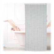 Store de douche à carreaux, rideau de baignoire, salle de bains, l x h : 120 x 240 cm, hydrofuge, blanc/noir - Relaxdays