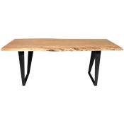 Table à manger en bois d'acacia Tree 200 cm - Noir