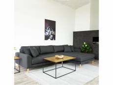 Table basse - seaford - 90x60 cm - chêne / noir -