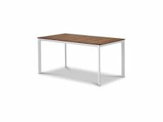 Table de jardin - table 160 cm - aluminium blanc et