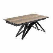 Table extensible 160/240 cm céramique effet bois pied