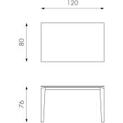 Table extensible avec plateau en céramique 120/170x80