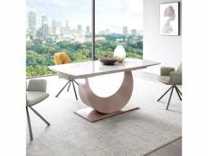 Table extensible de salle à manger design en céramique emilio aspect marbre - céramique marbre blanc, taille de la table - 180 cm extensible à 260 cm