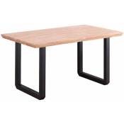 Table roma - Plateau en bois de chêne avec finition chanfreinée. Pieds en métal noir. 150x90x77cm - multicolore - Skraut Home