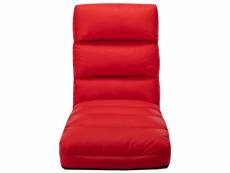 Vidaxl chaise pliable de sol rouge similicuir 325250