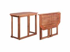 Vidaxl table de balcon bois d'acacia massif 90 x 50 x 75 cm 44039