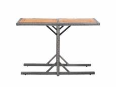 Vidaxl table de jardin anthracite résine tressée et bois d'acacia 46457