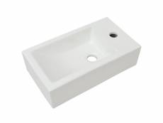Vidaxl vasque + trou de robinet céramique blanc 46 x 25,5 x 12 cm 142343