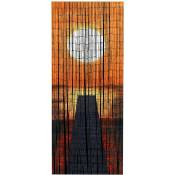 Wenko - Rideau bambou, rideau de porte, coucher de soleil, rideau mouche, Bambou, 90x200 cm, Multicolore - Multicolore