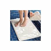 Wewoo Tapis blanc De bain sortie baignoire douche Rectangulaire Salle de Bains Anti-dérapant PVC Taille: 70cm x 40cm