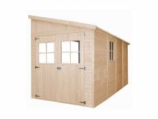 Abri de jardin en bois sans paroi latérale 8 m²-h243x416x216
