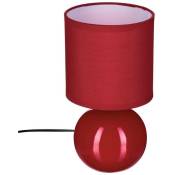 Atmosphera - Lampe céramique Timéo rouge brillant H25cm créateur d'intérieur - Rouge
