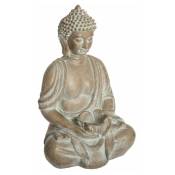 Atmosphera - Statue Déco Bouddha Blanchi 39cm Beige