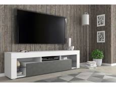 Bobochic meuble tv 160 cm penelope graphite et blanc