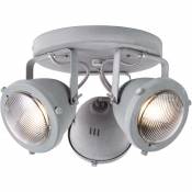 Briliant lampe Carmen led rondelle spot 3 lumières gris béton 3x LED-PAR51, GU10, 5W Lampes à réflecteur led incluses, (380lm, 3000K) Échelle a ++ à