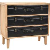 Buffet bahut armoire console meuble de rangement à tiroirs bois de sapin massif 80 cm - Bois