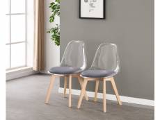 Céline - lot de 4 chaises transparentes gris foncé