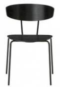 Chaise empilable Herman / Structure métal - Ferm Living noir en métal