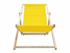 Chaise longue pliable 117x52x10 cm jaune en bois 490008044