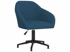 Chaise pivotante de bureau bleu velours