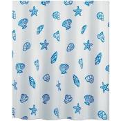Collection Spirella Conchat, Rideau de douche textile 180 x 200, 100% polyester, bleu