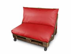 Coussin pour palette similicuir extérieur rouge siège