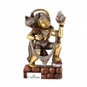Craftvatika hindou Lord Bajarang Bali Finition argent Idol (21.5 x 12.7 x 3.8 cm)