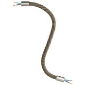 Creative Cables - Kit Creative Flex tube flexible recouvert de tissu RZ24 Noir et Or 30 cm - Titane satiné - Titane satiné