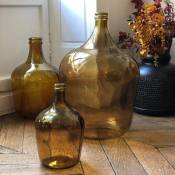 Decoclico Factory - Bonbonne dame jeanne en verre recyclé ambre 12L - Marron