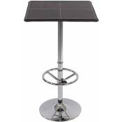 Décoshop26 - Table haute de bar bistrot avec repose-pied 110 cm noir