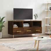 Design In - Meuble TV,Banc tv chêne marron 102x36x50 cm bois d'ingénierie vidaXL