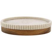 Douceur D'intérieur - Porte-savon rayé avec socle en bois d'acacia niagara