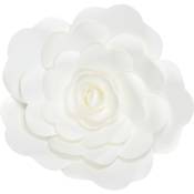 Fleur En Papier Rose Blanc 30 cm - Blanc