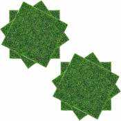 Groofoo - Tapis de gazon artificiel 6 pièces,mousse d'ornement de gazon artificiel de jardin d'herbe de mousse miniature,pelouse déco 15x15cm pour