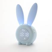 LaBlanc Réveil pour enfants, réveil LED lumineux, lapin mignon, fonction lampe de chevet, affichage automatique de l'heure, de la température,
