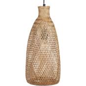 Lampe Suspendue Style Bohème Abat-Jour Ouvert en Bambou Naturel Beige Lwela