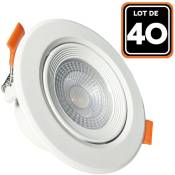 Lot de 40 Spot LED Encastrable Rond 5W - Blanc Neutre