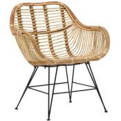 Made In Meubles - Fauteuil rotin pieds compas Rattan - Bois clair