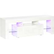 Meuble TV LED style contemporain - grand tiroir, niche,