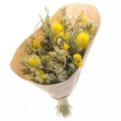 Naturalys - Bouquet de mariée fleurs séchées Jaunes 50 cm