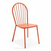 Oviala - Chaise bistrot en métal orange - Orange