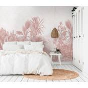 Papier peint panoramique motif imprimé Vieux rose