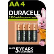 Pile rechargeable Duracell LR6 AA 1300 mAh lot de 4