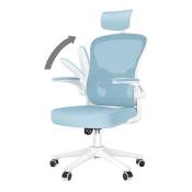 Rattantree - Chaise de Bureau Ergonomique Fauteuil avec 2D Accoudoirs, Hauteur Appui-tête Soutien Lombaire Dossier Règalable Bleu