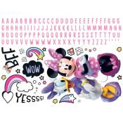 Roommates - Sticker Mural Géant Disney Minnie Mouse et alphabet pour personnaliser