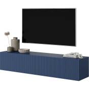 Selsey - veldio - Meuble tv 140 cm bleu marine avec façade fraisée