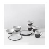 Set de vaisselle pour quatre en grès émaillé ivoire et gris Esrum - Broste Copenhagen
