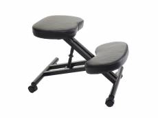 Siège assis à genoux hwc-e10 appui-genoux, tabouret, chaise bureau, réglable, similicuir, métal, noir