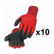 Singer - 10 paires de gants polyamide enduit pvc NYMR15CFTN